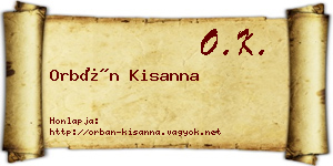 Orbán Kisanna névjegykártya