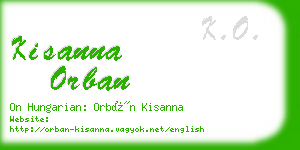 kisanna orban business card